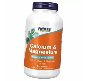 Кальций Магний, Calcium & Magnesium Tabs, Now Foods  250таб (36128205)
