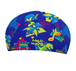 Шапочка для плавания детская Dinos M052902 Mad Wave   Синий (60444191)