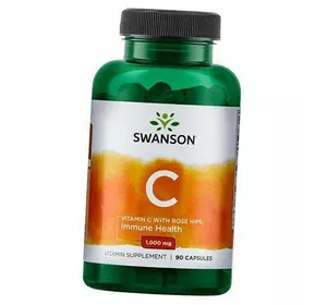Витамин С с Шиповником, Vitamin C 1000 with Rose Hips, Swanson  90капс (36280020)