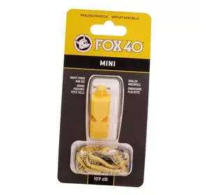 Свисток судейский пластиковый Mini FOX40-MINI FDSO    Желтый (33508372)