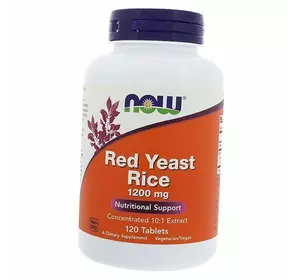 Красный дрожжевой рис, Red Yeast Rice 1200, Now Foods  120таб (71128083)