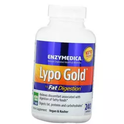 Ферменты для переваривания жиров, Lypo Gold, Enzymedica  240капс (69466011)