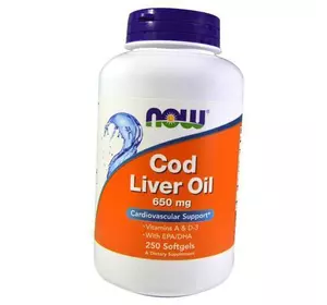 Рыбий жир из печени трески, Cod Liver Oil 650, Now Foods  250гелкапс (67128019)
