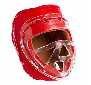 Шлем для единоборств с прозрачной маской MA-1427 FDSO  M Красный (37508009)