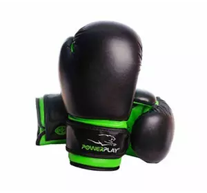 Боксерские перчатки 3004 Power Play  6oz Черно-зеленый (37228004)