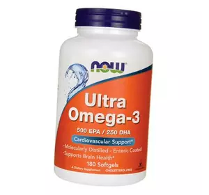 Омега-3 жирные кислоты, Ultra Omega-3, Now Foods  180гелкапс (67128013)