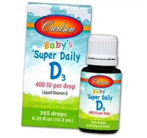 Витамин Д для детей, Baby's Super Daily D3, Carlson Labs  10мл (36353009)