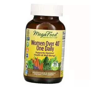 Витамины для женщин после 40 лет, Women Over 40 One Daily, Mega Food  90таб (36343006)
