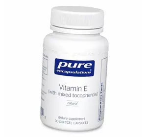 Витамин Е, Смесь токоферолов, Vitamin E, Pure Encapsulations  90гелкапс (36361020)