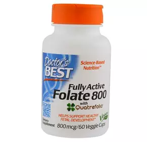 Фолат с кватрофоликом, Fully Active Folate 800, Doctor's Best  60вегкапс (36327041)