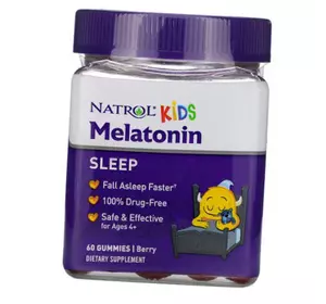 Жевательный Мелатонин для детей, Kids Melatonin Gummies, Natrol  60таб Ягоды (72358033)