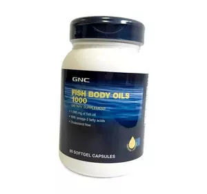Омега-3, Fish Body Oils 1000, GNC  90гелкапс (67120001)