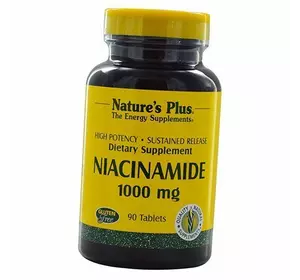 Ниацинамид, Niacinamide 1000, Nature's Plus  90таб (36375007)
