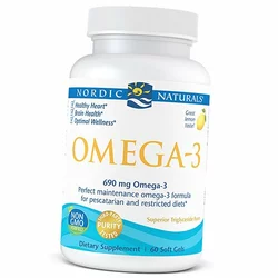 Омега-3 в рыбном желатине, Omega-3 in Fish Gelatin, Nordic Naturals  60гелкапс Лимон (67352042)