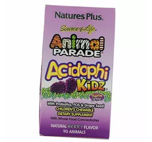 Пробиотик для детей, Animal Parade Acidophi Kidz, Nature's Plus  90таб Ягода (69375003)