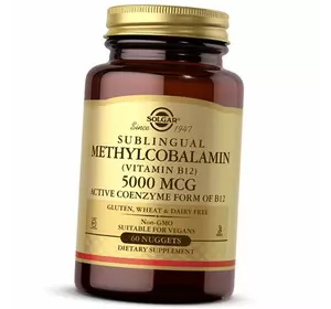 Сублингвальный Метилкобаламин, Sublingual Methylcobalamin 5000, Solgar  60таб (36313084)