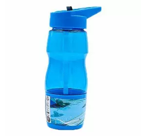 Бутылка для воды со стаканом 6623   600мл Синий (09429012)