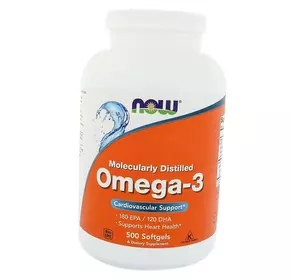 Молекулярно дистиллированная Омега 3, Omega-3 1000, Now Foods  500гелкапс (67128007)