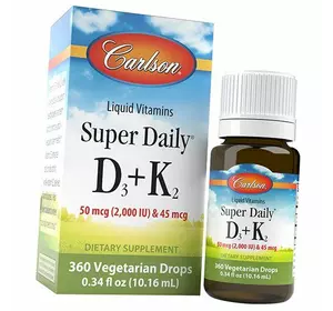 Витамин Д3 К2, Super Daily D3+K2, Carlson Labs  10мл (36353051)