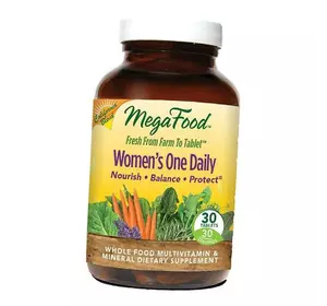 Мультивитамины для женщин, Women's One Daily, Mega Food  30таб (36343005)