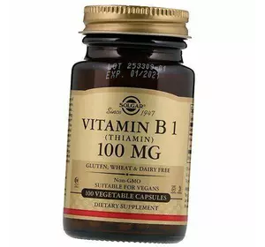 Витамин В1, Тиамин Гидрохлорид, Vitamin B1, Solgar  100вегкапс (36313179)