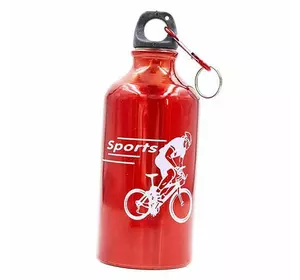 Бутылка для воды с карабином 370-01 No branding  400мл Красный (09429005)
