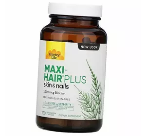 Витамины для волос и ногтей, Maxi-Hair Plus, Country Life  120вегкапс (36124021)