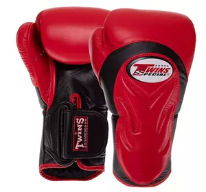 Перчатки боксерские кожаные BGVL6 Twins  12oz Черно-красный (37426141)