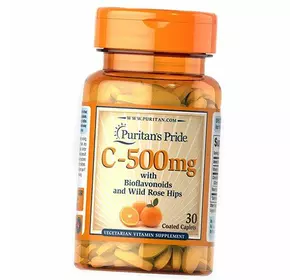 Витамин С с Биофлавоноидами и Шиповником, Vitamin C-500 with Bioflavonoids and Rose Hips, Puritan's Pride  30каплет (36367176)