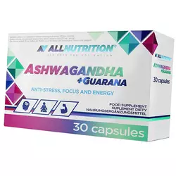 Экстракт Ашваганды с Гуараной, Ashwagandha + Guarana, All Nutrition  30капс (71003010)