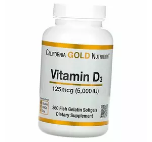 Витамин Д3, Vitamin D3 5000, California Gold Nutrition  360гелкапс (36427007)