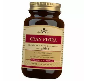 Экстракт клюквы и Пробиотики, Cran Flora with Probiotics, Solgar  60вегкапс (71313042)