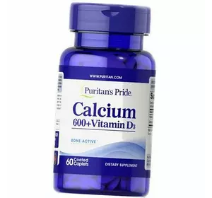 Карбонат Кальция с Витамином Д3, Calcium Carbonate + Vitamin D, Puritan's Pride  60каплет (36367223)