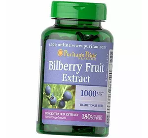 Экстракт Черники, Bilberry Fruit Extract 1000, Puritan's Pride  180гелкапс (71367013)