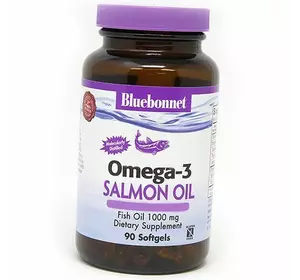 Натуральная Омега-3 из лососевого жира, Omega-3 Salmon, Bluebonnet Nutrition  90гелкапс (67393004)