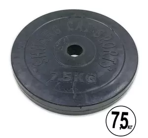 Блины (диски) обрезиненные Shuang Cai Sports TA-1803   7,5кг  Черный (58508115)