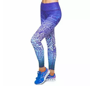 Лосины для фитнеса и йоги с принтом YH63 Domino  S Фиолетово-белый (06507008)