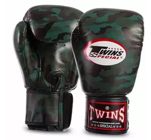 Перчатки боксерские FBGVS3-ML Twins  14oz Камуфляж темно-зеленый  (37426098)