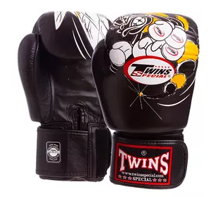 Перчатки боксерские кожаные FBGVL3-15 Twins  12oz Черный (37426143)
