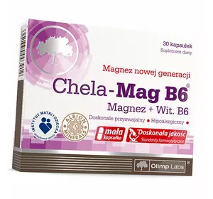 Магний и Витамин В6, Chela-Mag B6 Caps, Olimp Nutrition  30капс (36283011)