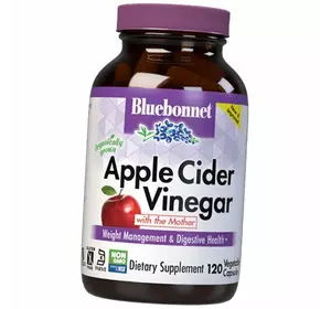 Органический Яблочный Уксус, Apple Cider Vinegar, Bluebonnet Nutrition  120вегкапс (72393013)
