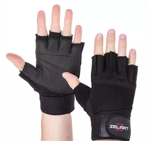 Перчатки для тяжелой атлетики SB-161099 Zelart  XXL Черный (07363031)