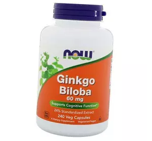 Экстракт Гинкго Билоба, Ginkgo Biloba 60, Now Foods  240вегкапс (71128009)