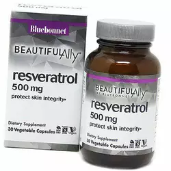 Экстракт корня японского спорышника и Ресвератрол, Resveratrol 500, Bluebonnet Nutrition  30вегкапс (70393012)