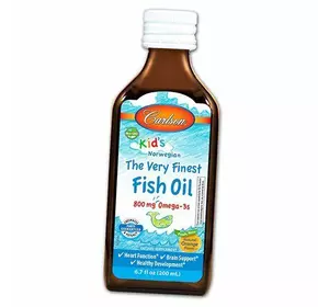 Рыбий жир для детей, The Very Finest Fish Oil for Kids, Carlson Labs  200мл Апельсин (67353023)