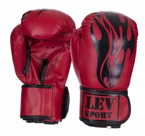 Перчатки боксерские Класс LV-2958 Lev Sport  10oz Красный (37423032)
