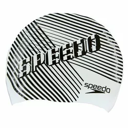 Шапочка для плавания детская Slogan Print Speedo   Черно-белый (60443008)