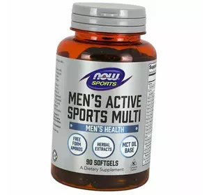 Витамины для мужчин, Men's Active Sports Multi, Now Foods  90гелкапс (36128012)