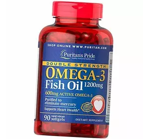 Омега-3, Double Strength Omega-3 Fish Oil 1200, Puritan's Pride  90гелкапс (67367003)