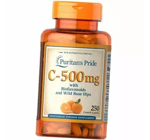 Витамин С с Биофлавоноидами и Шиповником, Vitamin C-500 with Bioflavonoids and Rose Hips, Puritan's Pride  250каплет (36367176)